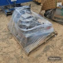 Pallet with gear boxes and pullies