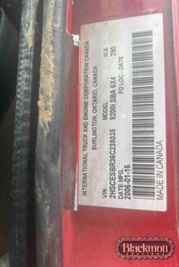 2006 INTERNATIONAL 9200I TRUCK TRACTOR, VIN#238035