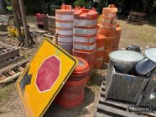 Traffic Barrels, Cones, and Signs