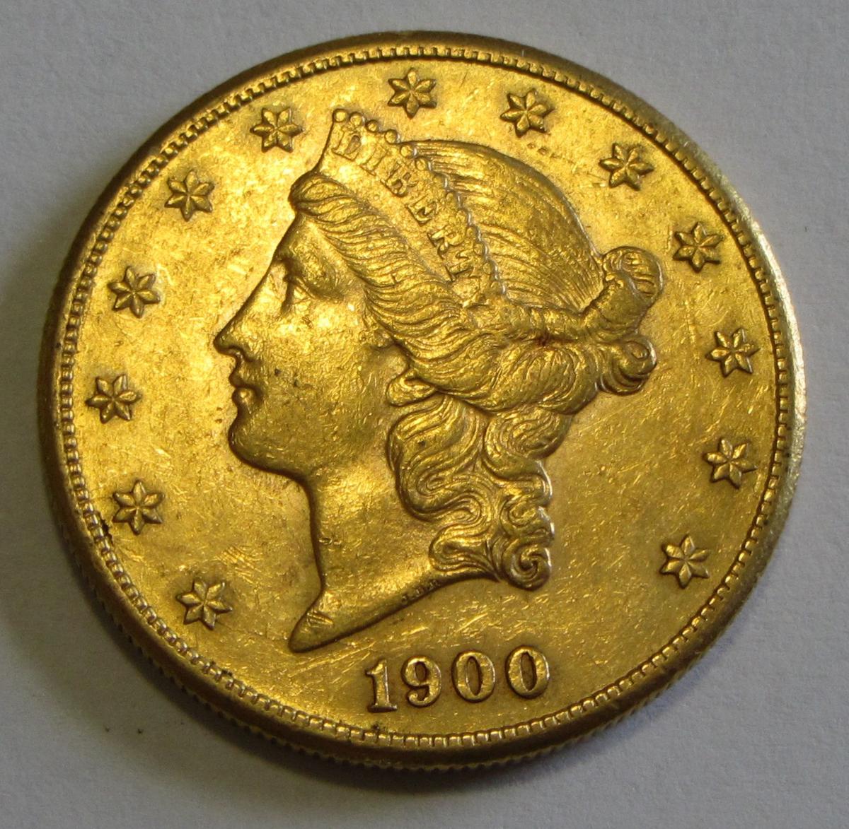 $20 GOLD DOUBLE LIBERTY EAGLE 1900
