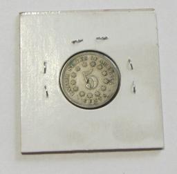 1869 SHIELD NICKEL AU