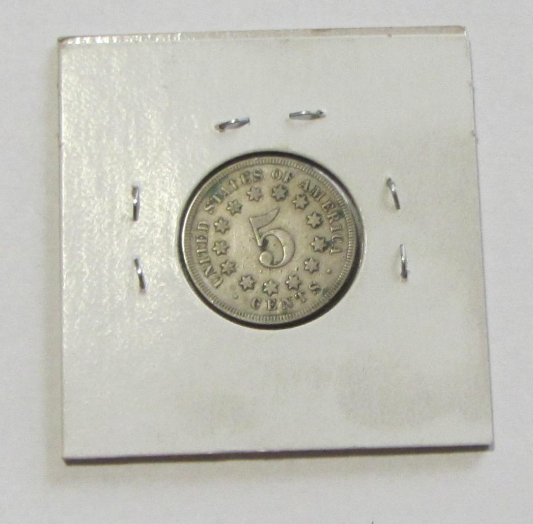 1869 SHIELD NICKEL AU