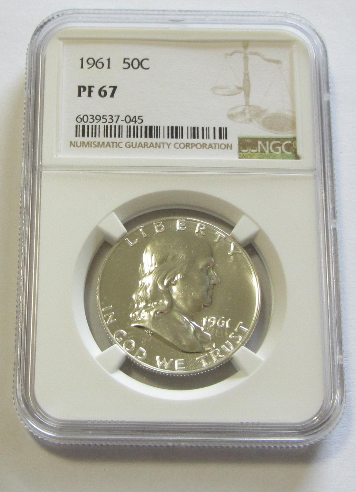 1961 PROOF FRANKLIN NGC 67