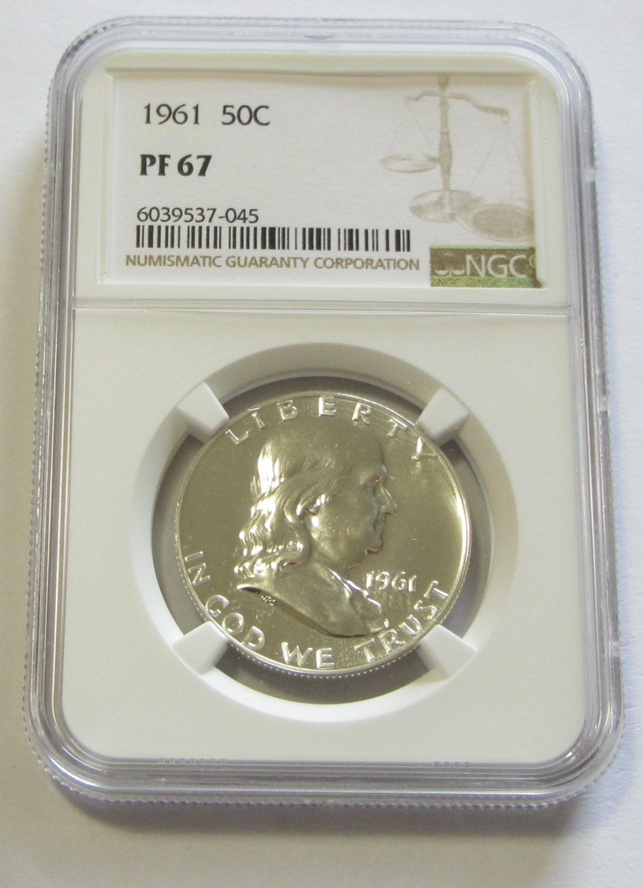 1961 PROOF FRANKLIN NGC 67
