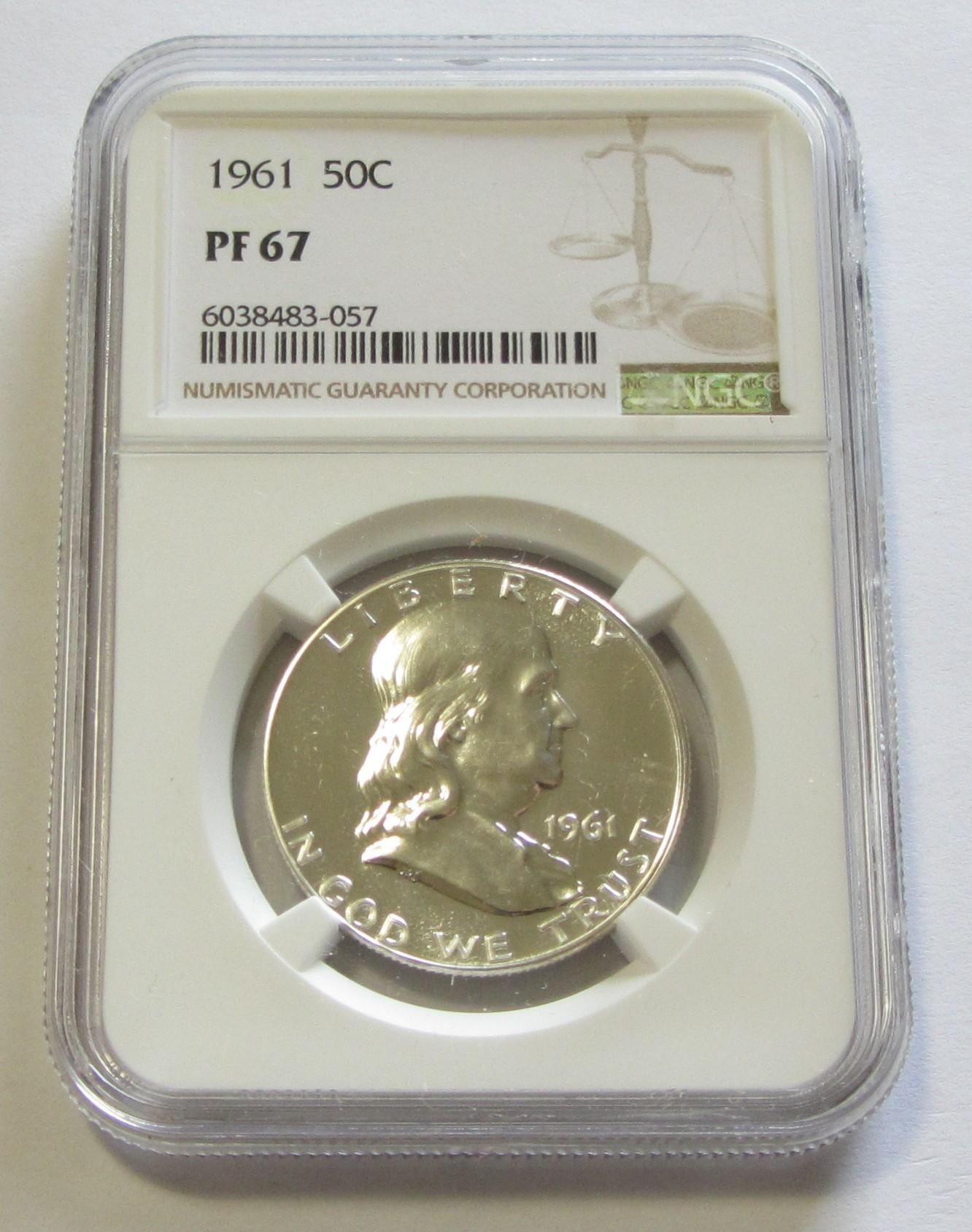 1961 PROOF FRANKLIN NGC 67