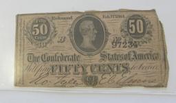 50 CENT CONFEDERATE FRACTIONAL 1864