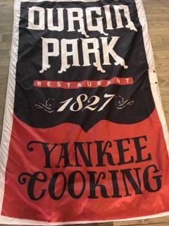 Banner from outside of Durgin Park 56" X 8'