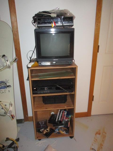 Sony TV, DVD's, VHS Player and Stand