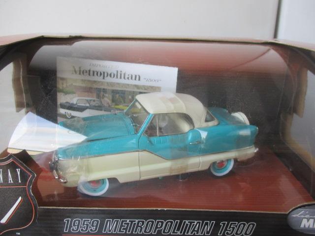 10 Diecast Autos; 1:18 Scale by Maisto, Ricko, Sun Star, Revell and Others. Cars Include 1958