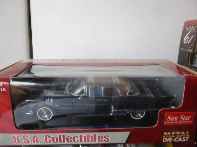 10 Diecast Autos; 1:18 Scale by Maisto, Ricko, Sun Star, Revell and Others. Cars Include 1958