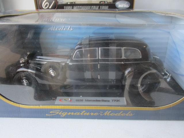 10 Diecast Autos; 1:18 Scale by Maisto, Ricko, Sun Star, Revell and Others. Cars Include 1958