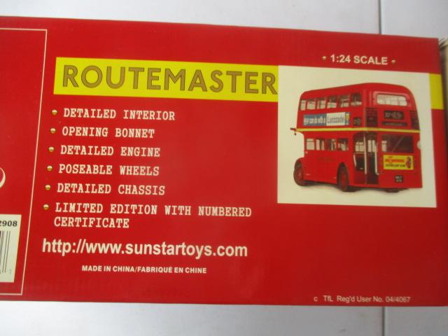 Sun Star Routemaster 1:24 Scale London Transport Limited Edition w/numbered Certificate First