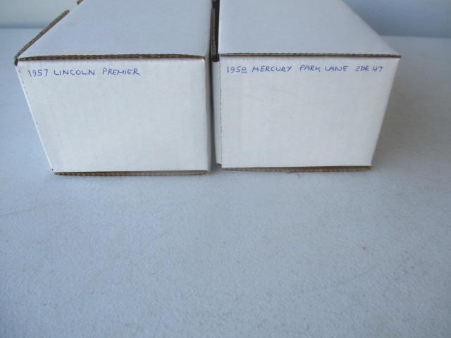 2 Unbuilt Rare Modelhaus Resin 1/25 Scale Kits. 1958 Mercury Park Lane 2 Dr. HT. and 1957