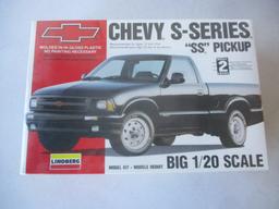 8 Model Truck Kits. 4 are 1/20 Scale Linberg Kits. 4 are Revell and AMT 1/25 Scale Kits.