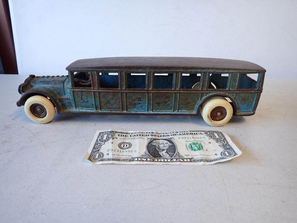 Arcade Mfg. Co. Cat Iron Bus - Fageol Marked on Front - 12 1/2"