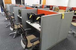 (10) 4 FT. WORK STATIONS WITH ACOUSTICAL PANELS AND CHAIRS