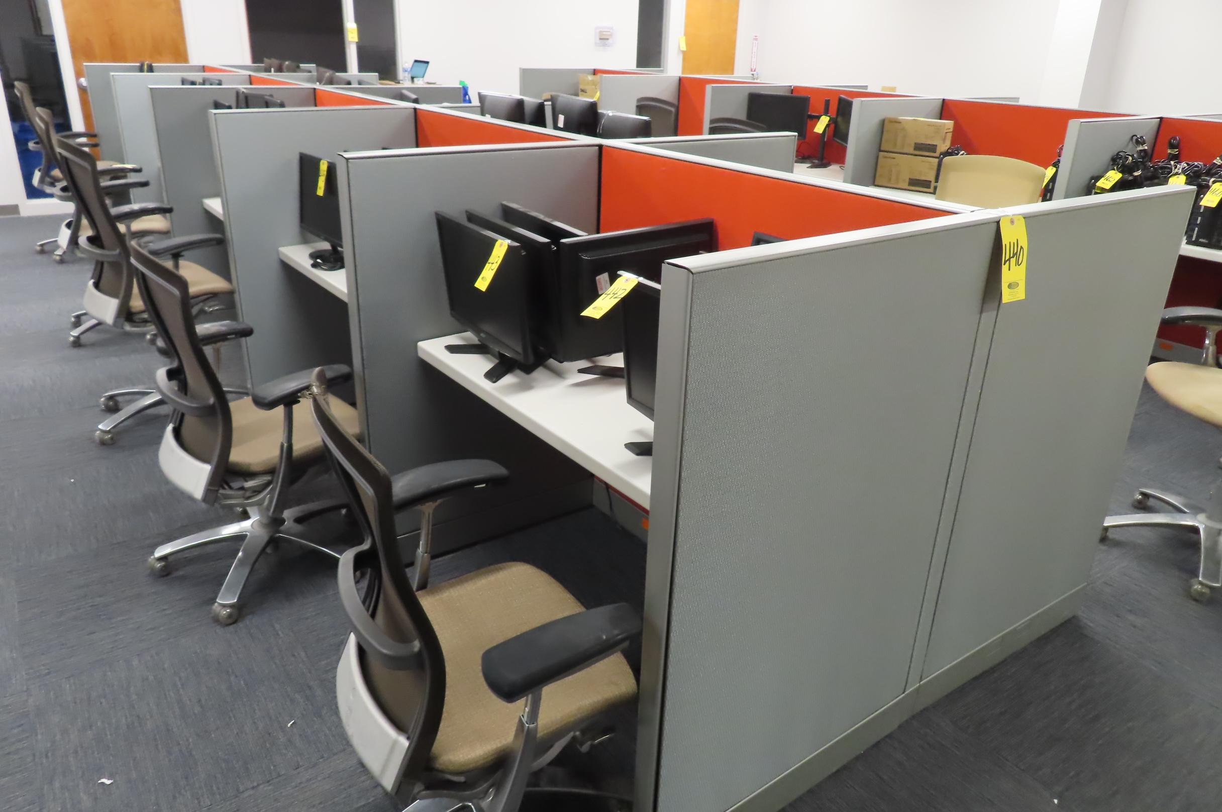 (10) 4 FT. WORK STATIONS WITH ACOUSTICAL PANELS AND CHAIRS
