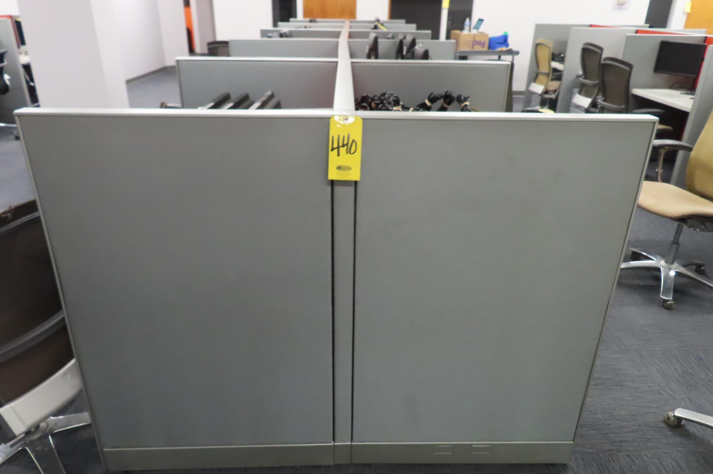 (10) 4 FT. WORK STATIONS WITH ACOUSTICAL PANELS AND CHAIRS