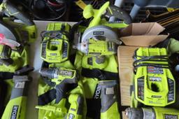 RYOBI 8 PIECE CORDLESS POWER SET, ONE BATTERY AND CHARGER