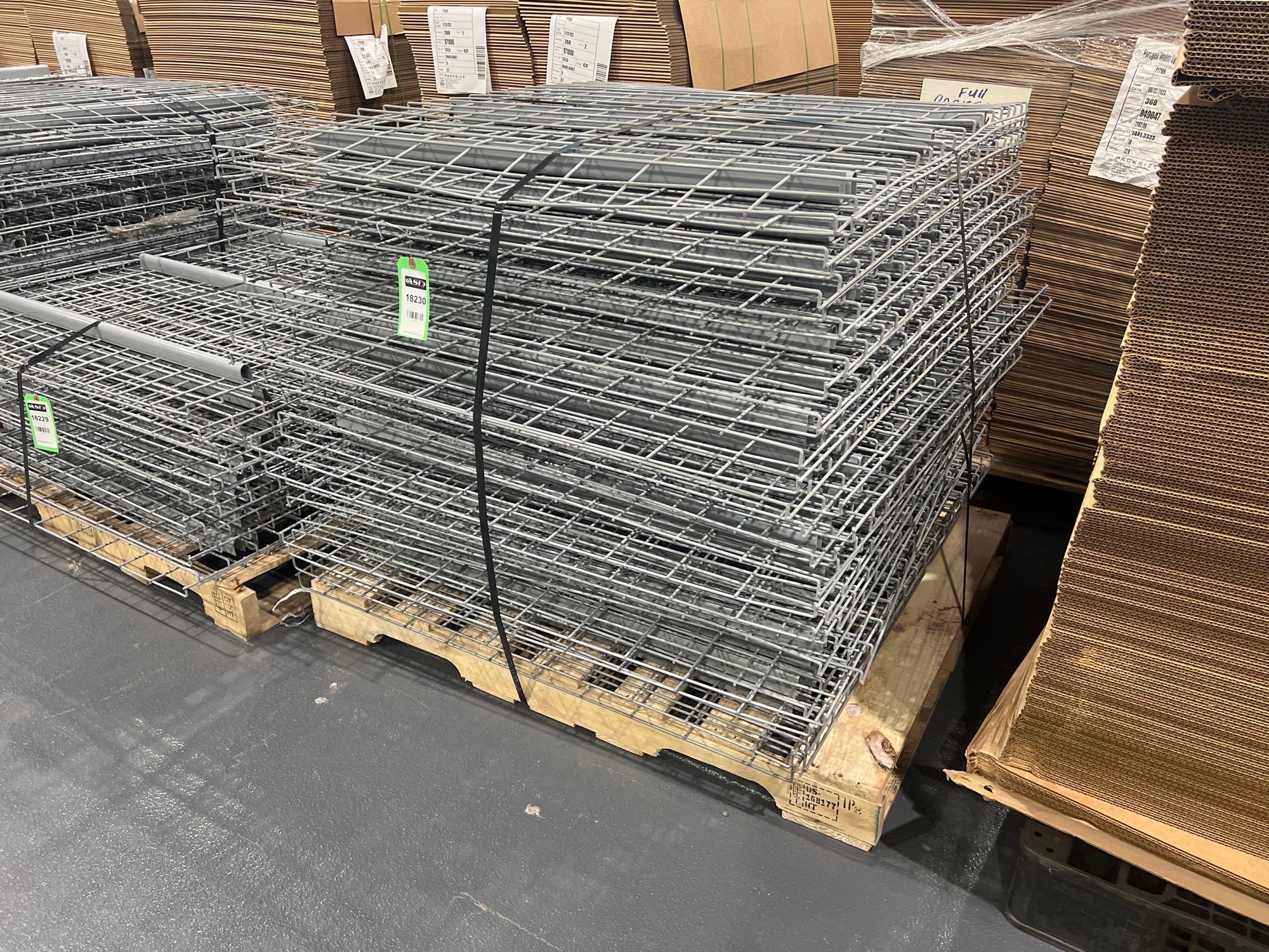 PALLET OF APPROX. 35 WIRE GRATES FOR PALLET RACKING, APPROX. DIMENSIONS 43" X 45"