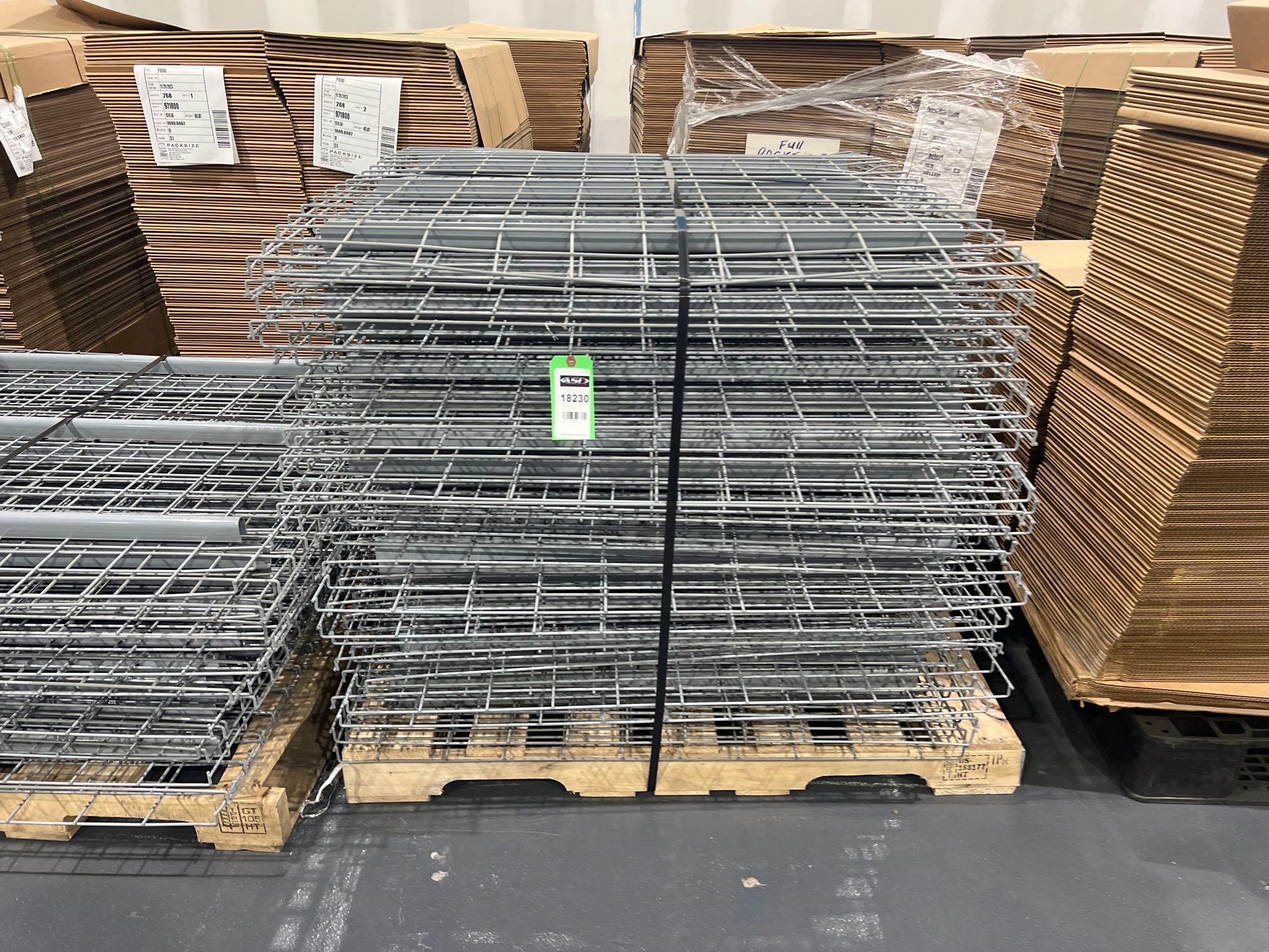 PALLET OF APPROX. 35 WIRE GRATES FOR PALLET RACKING, APPROX. DIMENSIONS 43" X 45"