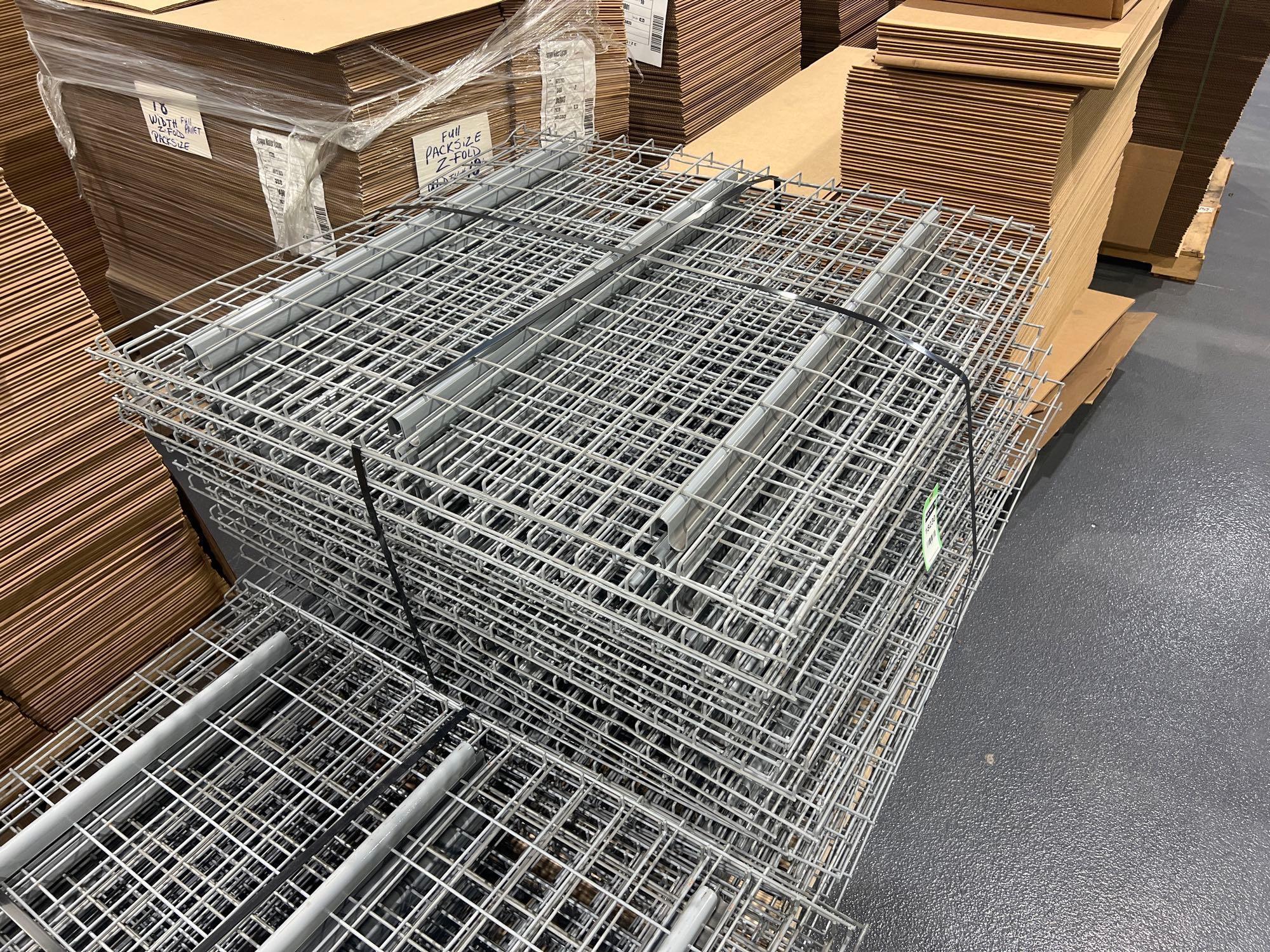 PALLET OF APPROX. 35 WIRE GRATES FOR PALLET RACKING, APPROX. DIMENSIONS 43" X 45"