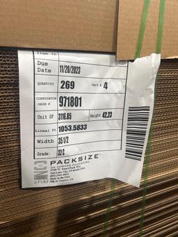 QTY 4) FULL PALLETS OF 35 1/2€� "Z FOLD" BOXES, APPROX. 269 BOXES PER FULL PALLET