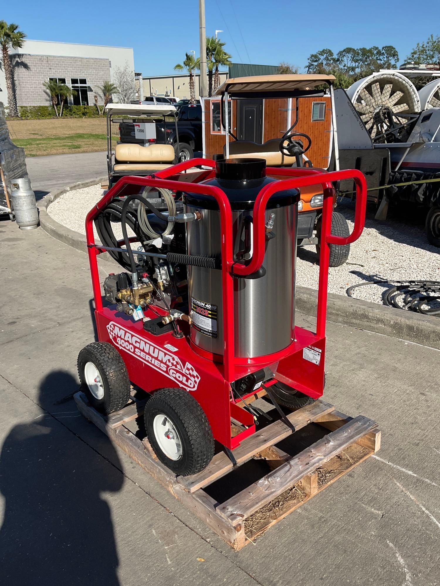 UNUSED 2023 MAGNUM 4000 SERIES GOLD HOT WATER PRESSURE WASHER,DIESEL GAS POWER