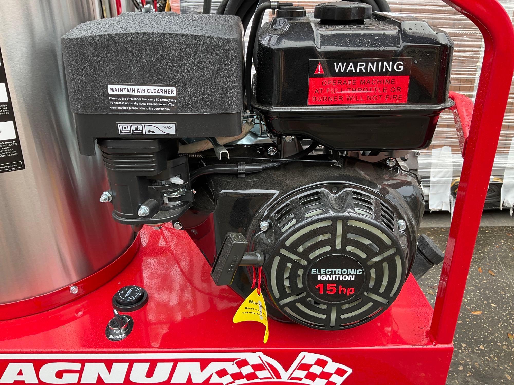 UNUSED 2023 MAGNUM 4000 SERIES GOLD HOT WATER PRESSURE WASHER,DIESEL GAS POWER, ELECTRIC START, A...