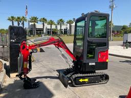 UNUSED 2024 CAPTOK MINI CRAWLER EXCAVATOR MODEL CK10C, GAS POWERED, ENCLOSED CAB, RUBBER TRACKS, ...