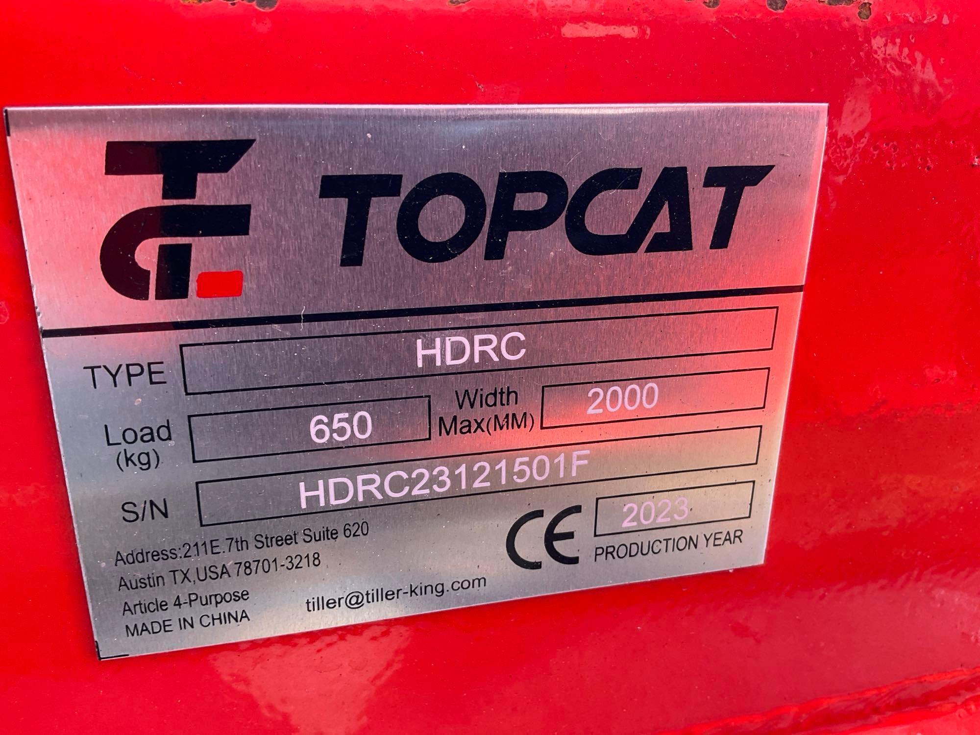 UNUSED 2023 TOPCAT ATTACHMENT MODEL HDRC FOR UNIVERSAL SKID STEER, APPROX 77€�