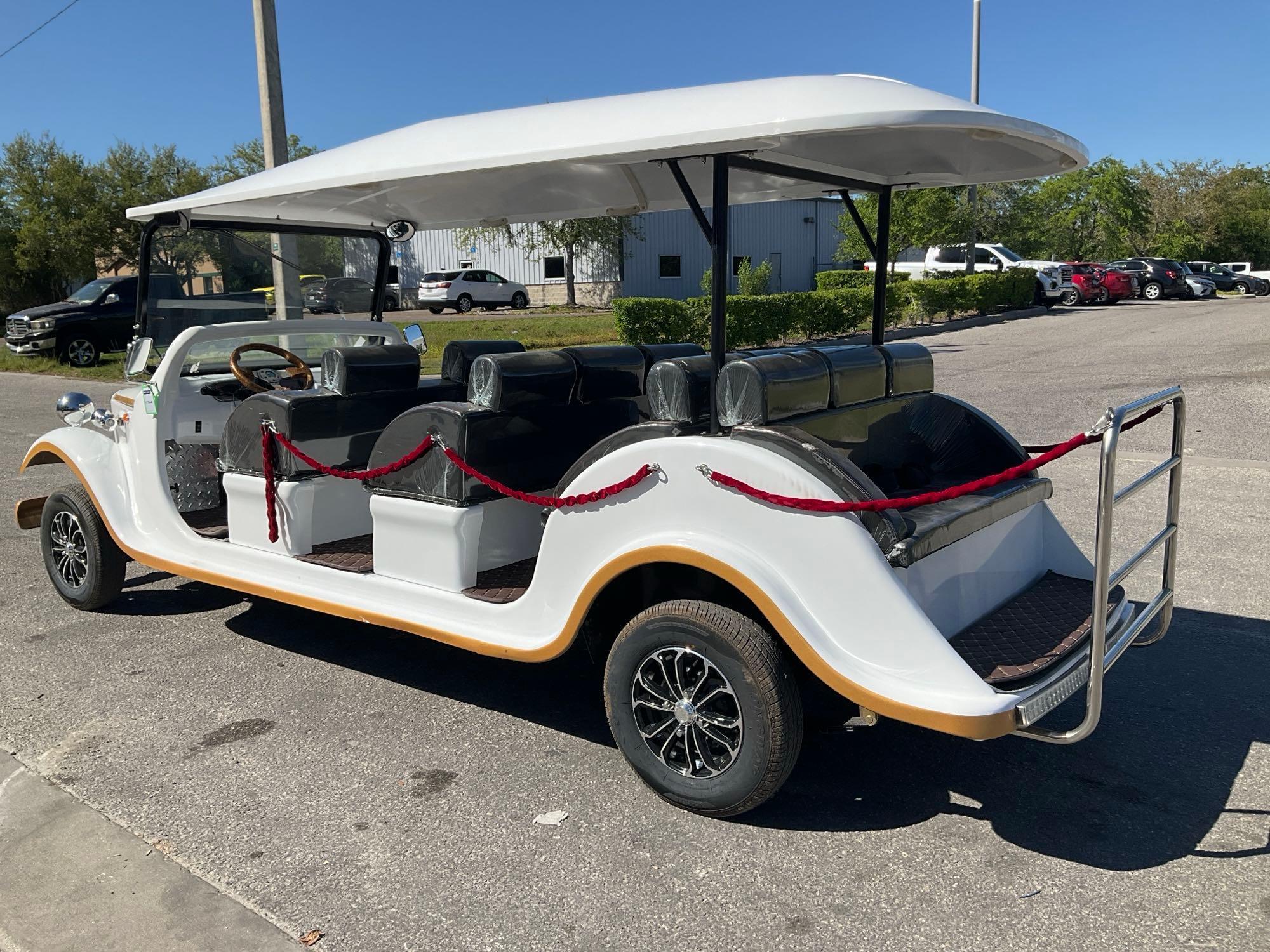 UNUSED 2024 VINTAGE CLASSIC ELECTRIC CAR, 11 SEAT, BACK UP CAMERA,BILL OF SALE ONLY, RUNS & DRIVES 