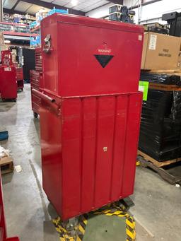 WATERLOO INDUSTRIAL PARTS CABINET / TOOL BOX ON WHEELS WITH CONTENTS , APPROX 30€� W x 18€� L x 5...