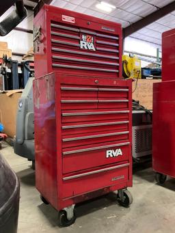 WATERLOO INDUSTRIAL PARTS CABINET / TOOL BOX ON WHEELS WITH CONTENTS , APPROX 30€� W x 18€� L x 6...
