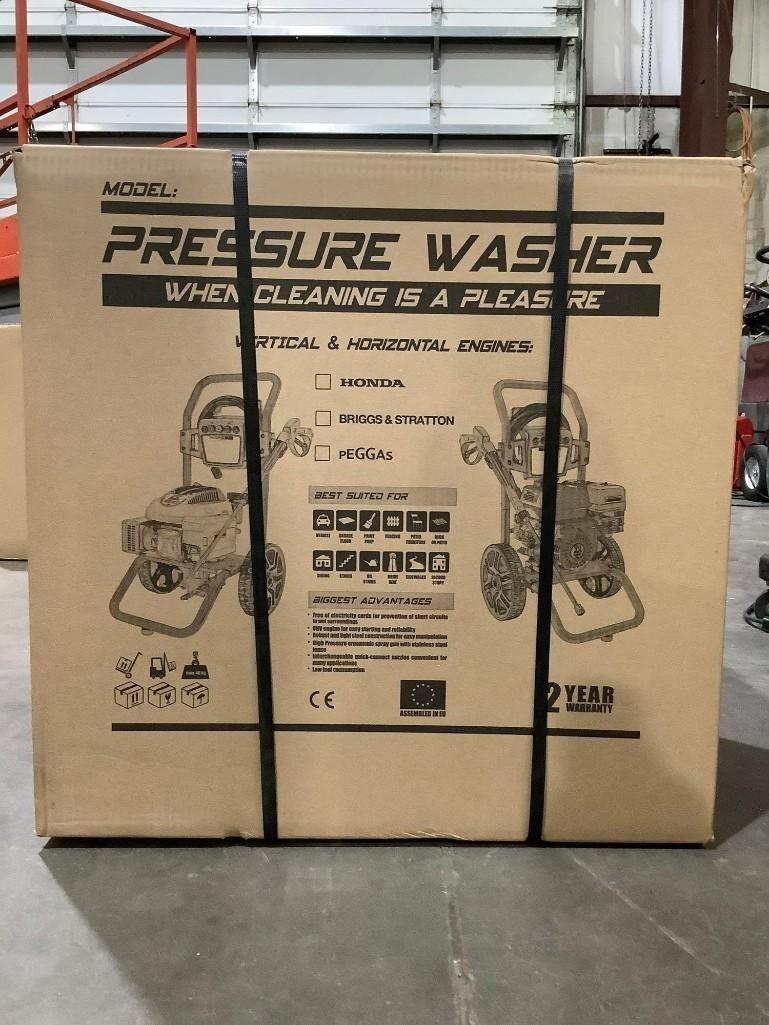 UNUSED WASPPER PRESSURE WASHER MODEL W3100VA, GAS POWERED, APPROX 3100PSI, APPROX 2.9 GPM, APPROX...