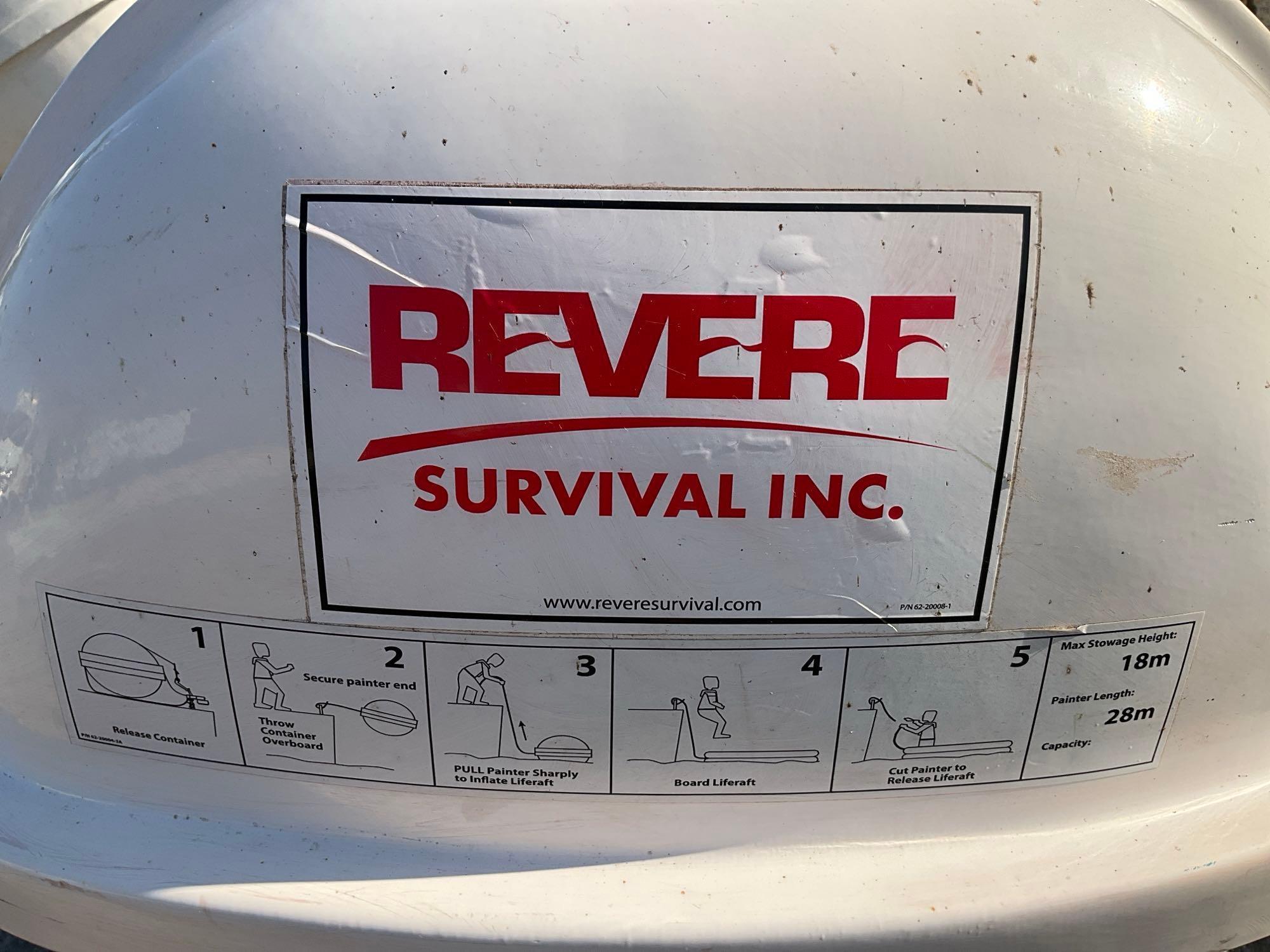 2018 REVERE SURVIVAL 3SI U.S.C.GAPPROVED THROW OVERBOARD LIFERAFT CO2 INFLATABLE MODEL SMLR-A I, ...