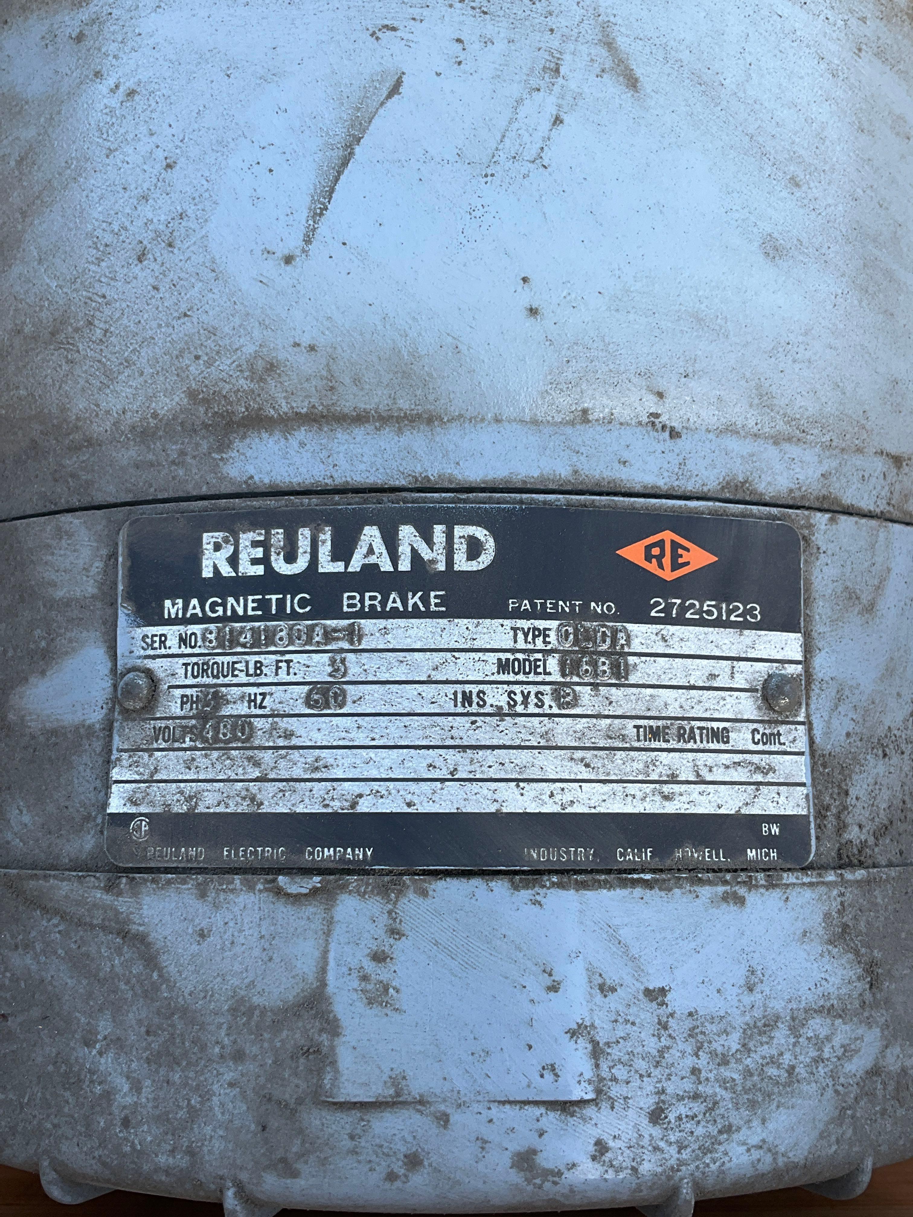 REULAND...MOTOR WITH MAGNETIC BREAK MODEL 16558-XH4180C, TYPE A000, 3 PHASE, 60 HZ, .75/.125 HP,