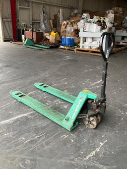 MITSUBISHI HYDRAULIC PALLET JACK, APPROX MAX CAPACITY 5500LBS