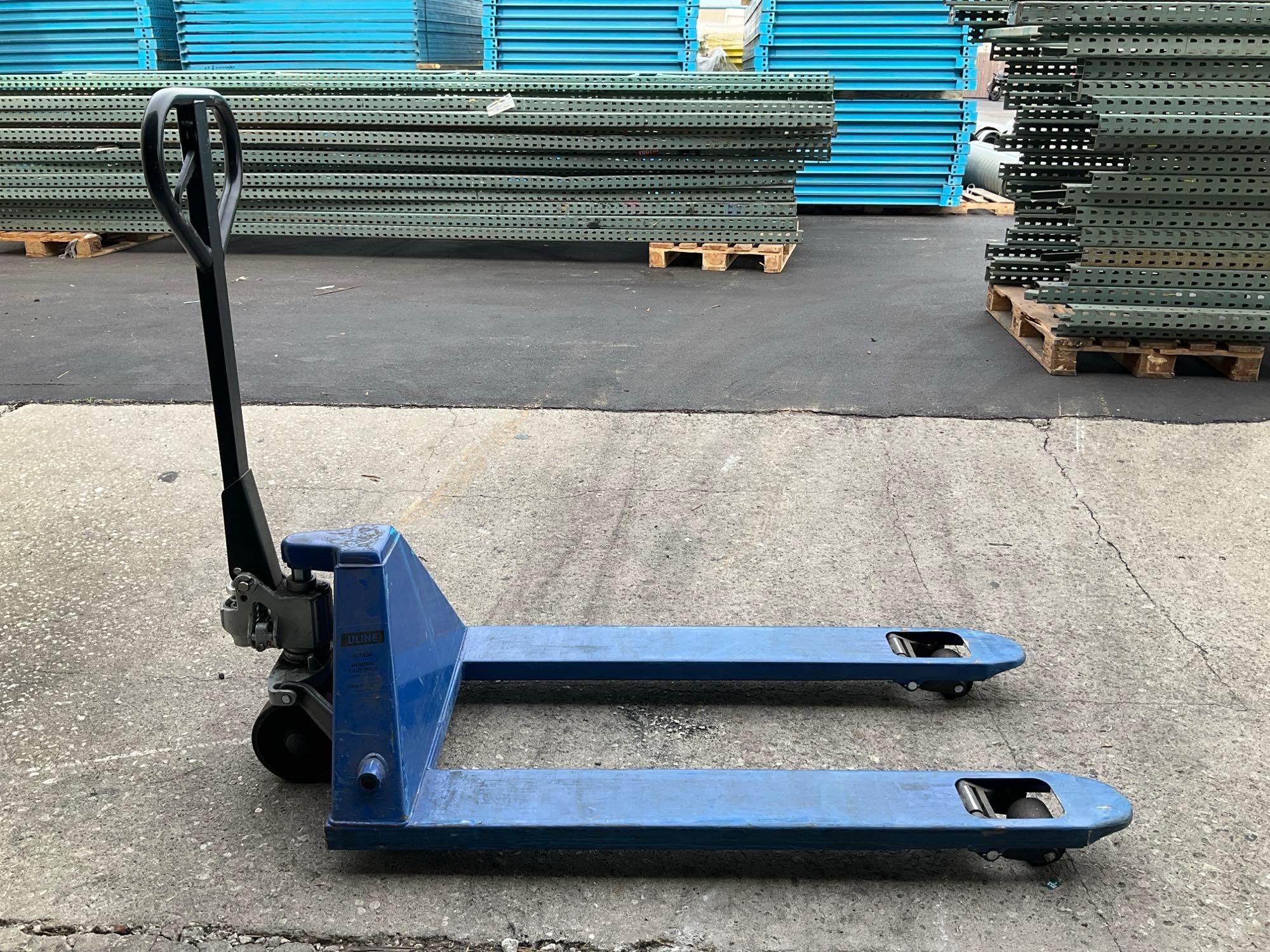 ULINE H7504 HYDRAULIC PALLET JACK, APPROX MAX CAPACITY 5500LBS