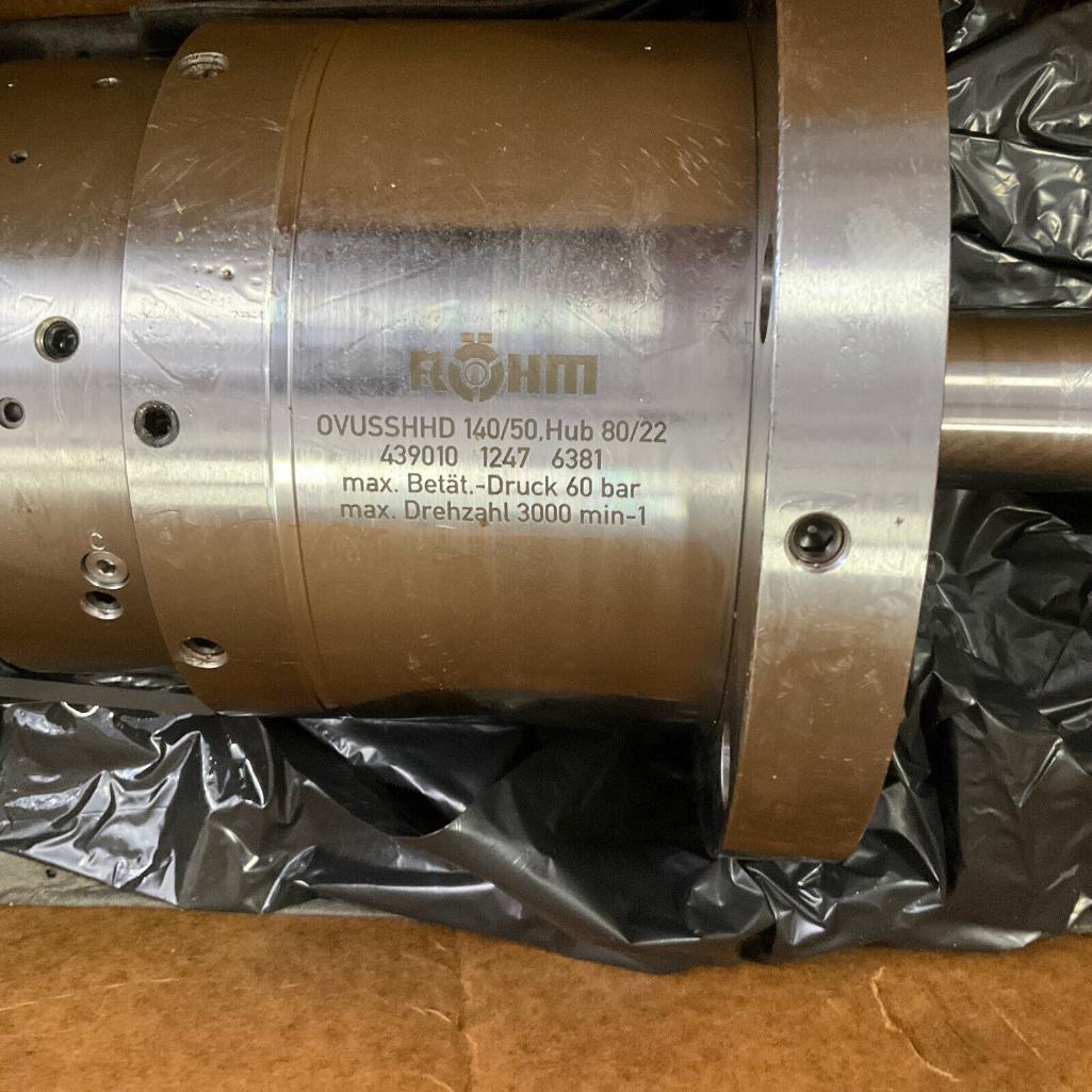 ROHM HYDRAULIC CLAMPING CYLINDER 439010 1247 6381 140/50.HUB 80/22 60 BAR