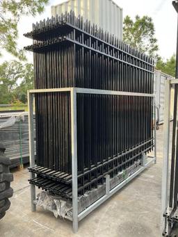 UNUSED GALVANIZED STEEL FENCE, APPROX 10FT L x 6.5FT H , APPROX 20PCS FENCE PANELS & APPROX 21PCS P
