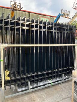 UNUSED GALVANIZED STEEL FENCE, APPROX 10FT L x 6.5FT H , APPROX 20PCS FENCE PANELS & APPROX 21PCS P