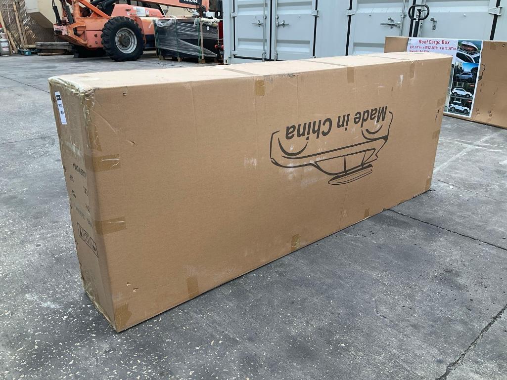 UNUSED ROOF CARGO BOX, APPROX 81.10" L x 32.28" W X 13.38" T, APPROX 1 IN BOX