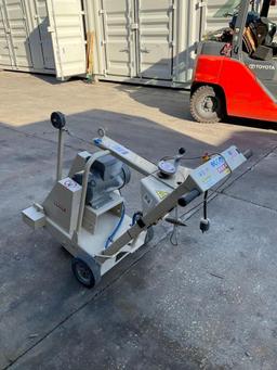 EDCO WALK BEHIND SAW MODEL DS-18-5/230/1 WITH BALDOR RELIANCER MOTOR, ELECTRIC , NO BLADE, WORKS
