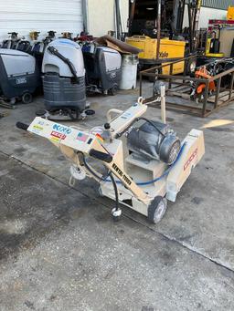 EDCO WALK BEHIND SAW MODEL DS-18-5/230/1 WITH BALDOR RELIANCER MOTOR, ELECTRIC , NO BLADE, WORKS