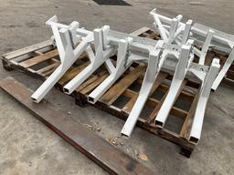 ( 3) HEAVY DUTY EQUIPMENT POLE RACKS FOR TRUCKS, APPROX 70" EACH