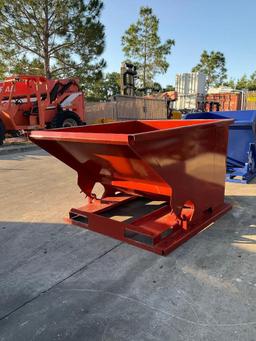 UNUSED 1.5 CU YARD SELF DUMPING HOPPER WITH FORK POCKETS