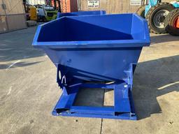 UNUSED 1 CU YARD SELF DUMPING HOPPER WITH FORK POCKETS