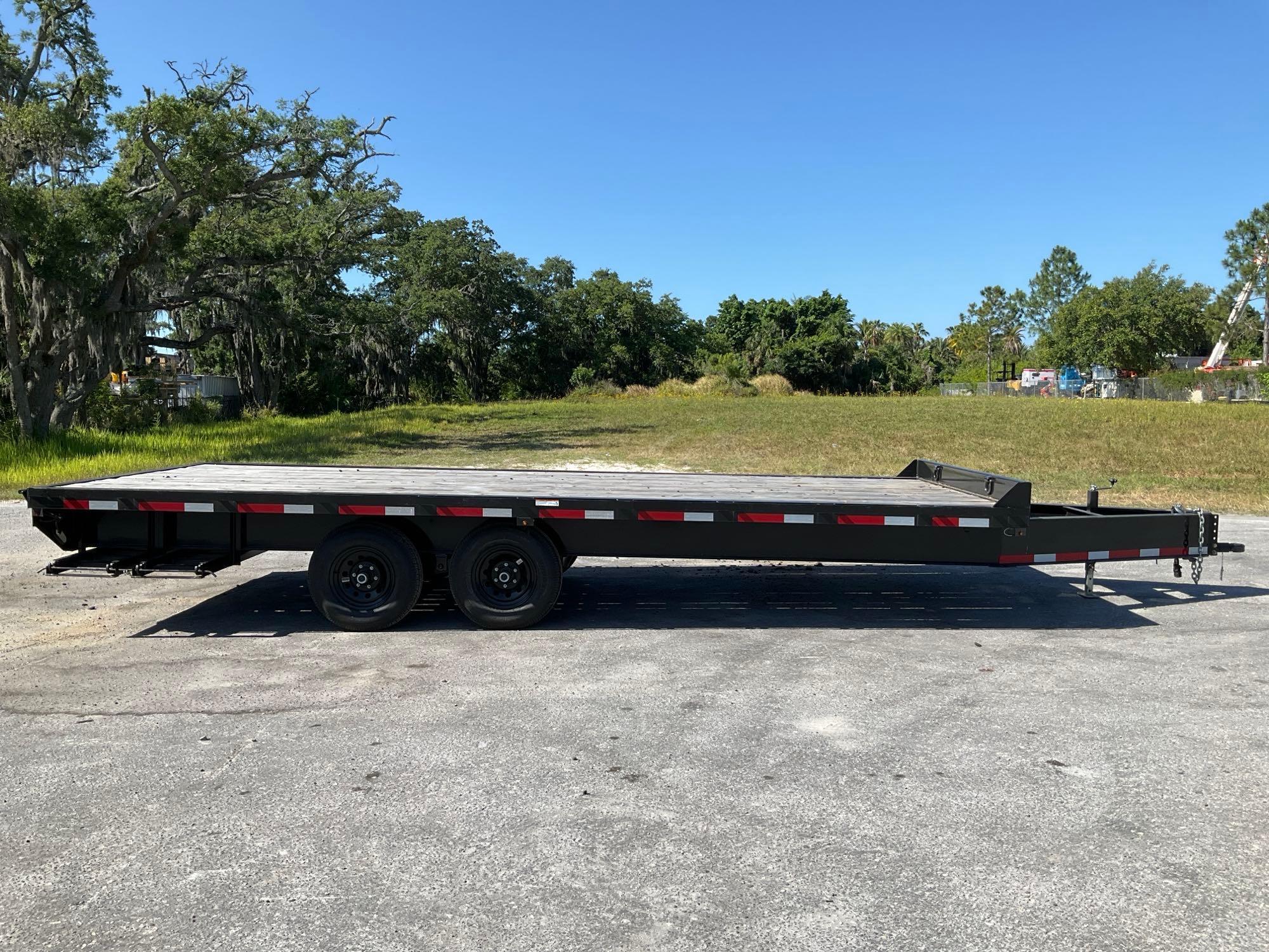 UNUSED 2024 CARRY-ON TRAILER MODEL TRA/REM ZBT100A-20BK-85IR, GVWR...9990, APPROX 20FT DECK LONG,...