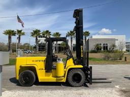 HYSTER FORKLIFT MODEL H155XL2, LP POWERED, APPROX MAX CAPACITY 13500LBS, APPROX MAX HEIGHT 212IN,